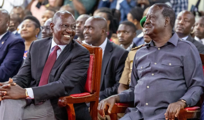 President William Ruto and ODM leader Raila Odinga